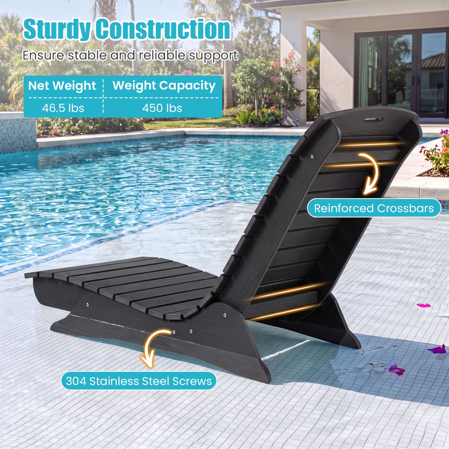 In-Pool Lounge Chair with Contoured Ergonomic Design