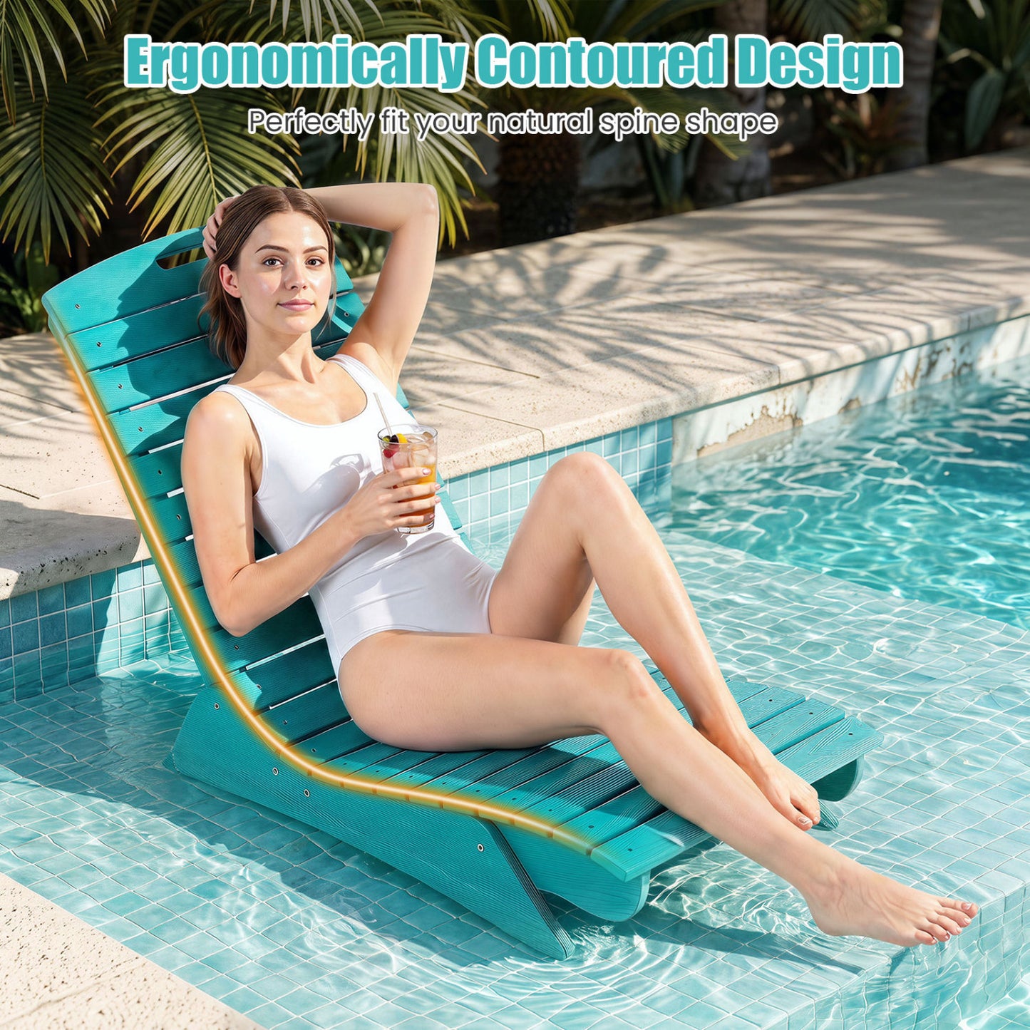 In-Pool Lounge Chair with Contoured Ergonomic Design