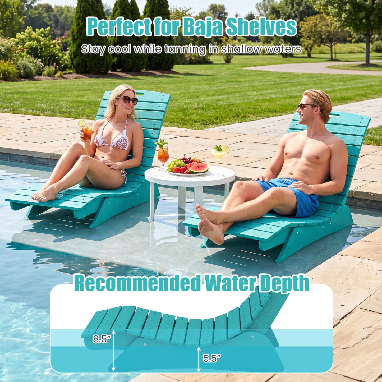 In-Pool Lounge Chair with Contoured Ergonomic Design