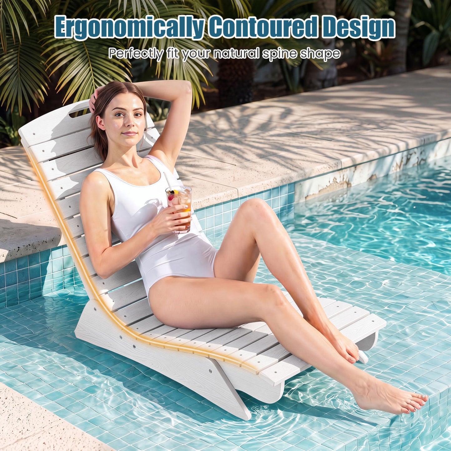 In-Pool Lounge Chair with Contoured Ergonomic Design