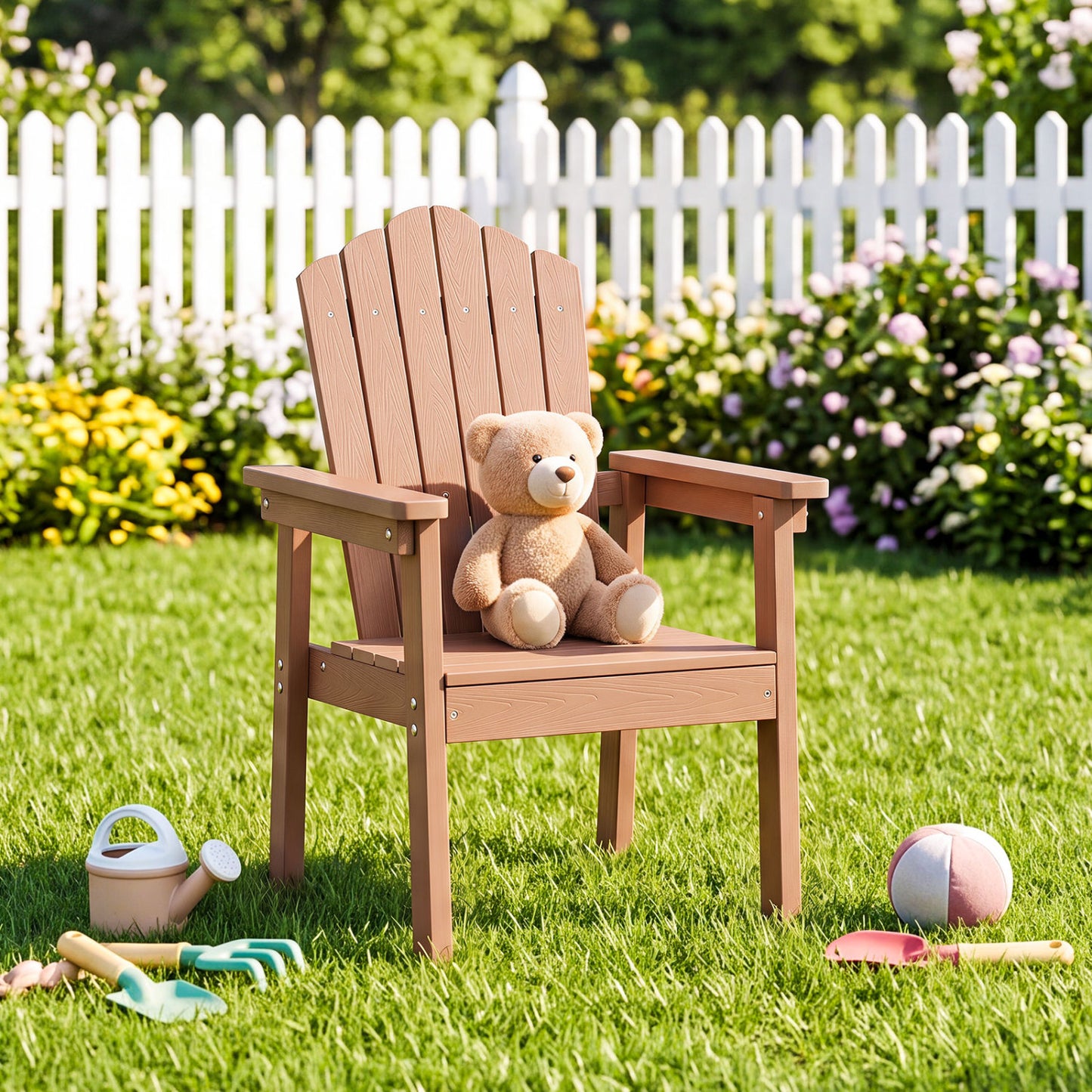 Adirondack Chair with High Backrest and Wide Armrests