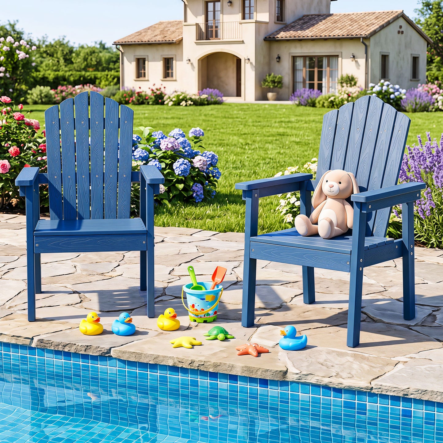 Adirondack Chair with High Backrest and Wide Armrests