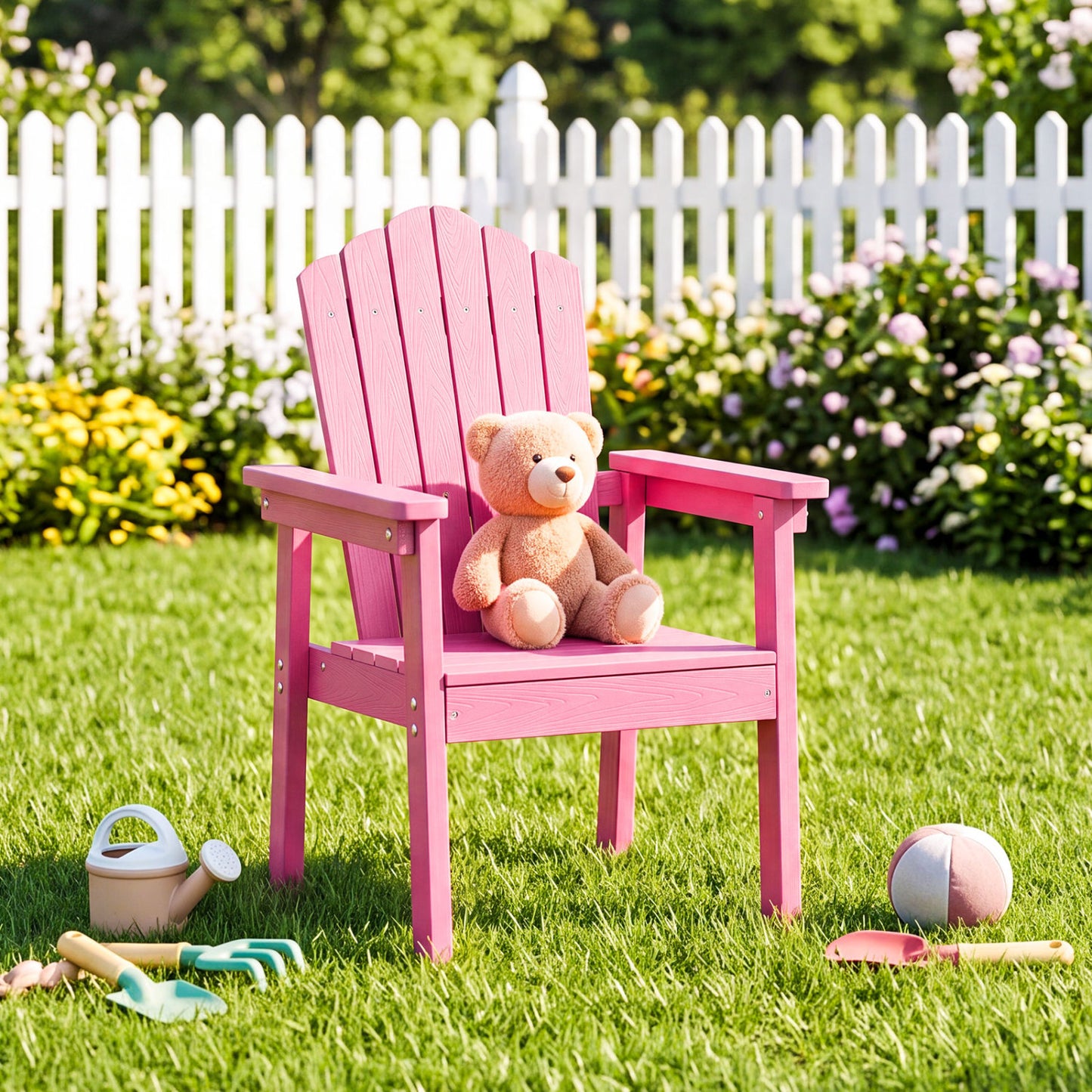 Adirondack Chair with High Backrest and Wide Armrests