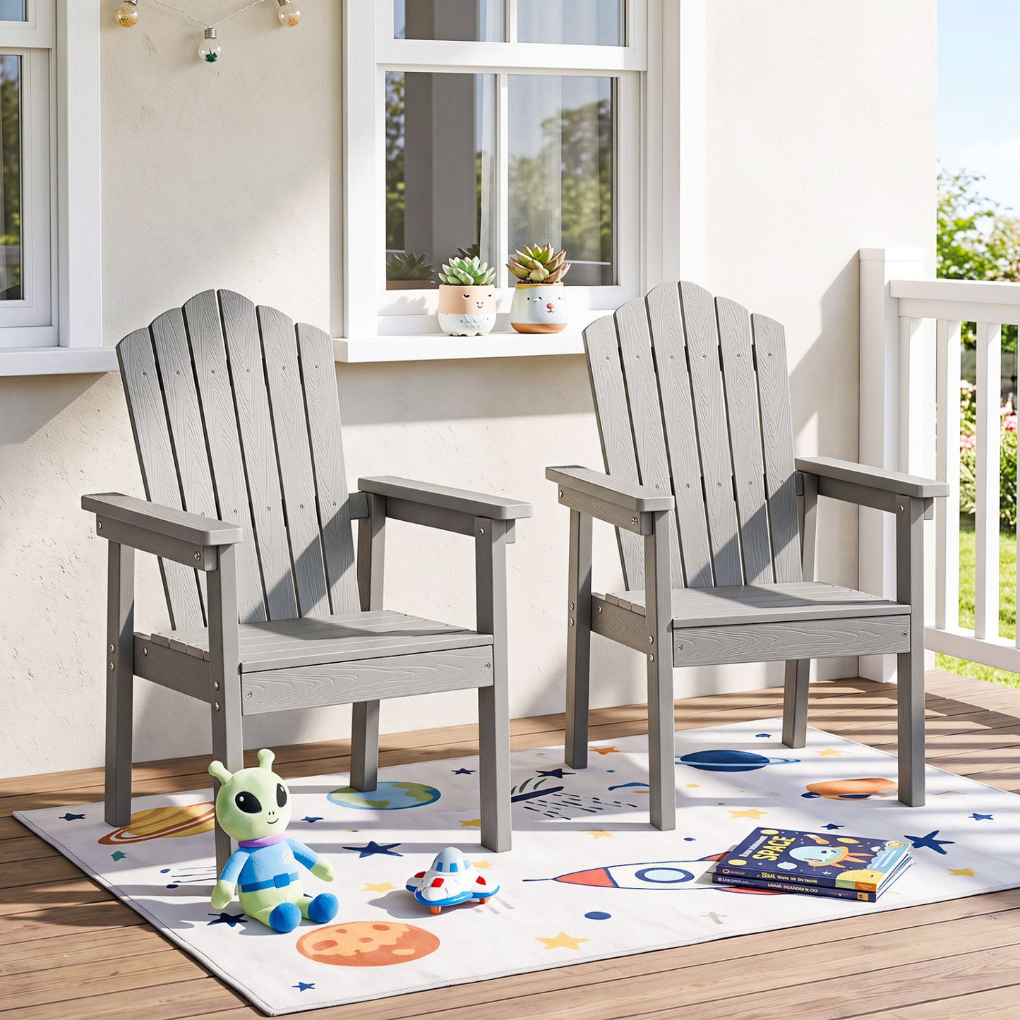 Adirondack Chair with High Backrest and Wide Armrests