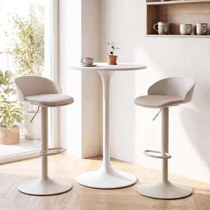 Adjustable Swivel Bar Stools Set of 2 with Back & Footrest