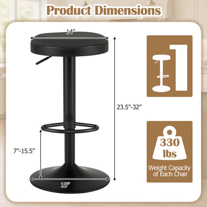Adjustable Bar Stools Set of 2 with Padded Seat