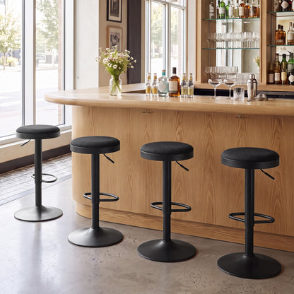 Adjustable Bar Stools Set of 2 with Padded Seat
