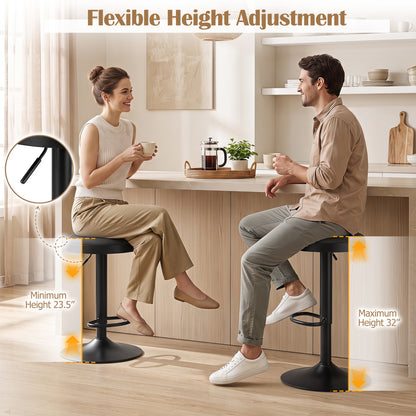 Adjustable Bar Stools Set of 2 with Padded Seat