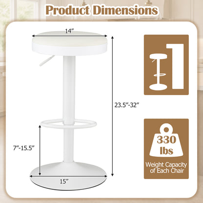 Adjustable Bar Stools Set of 2 with Padded Seat