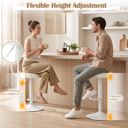 Adjustable Bar Stools Set of 2 with Padded Seat