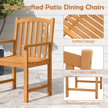5-Piece Acacia Wood Patio Dining Set for 4 with Umbrella Hole