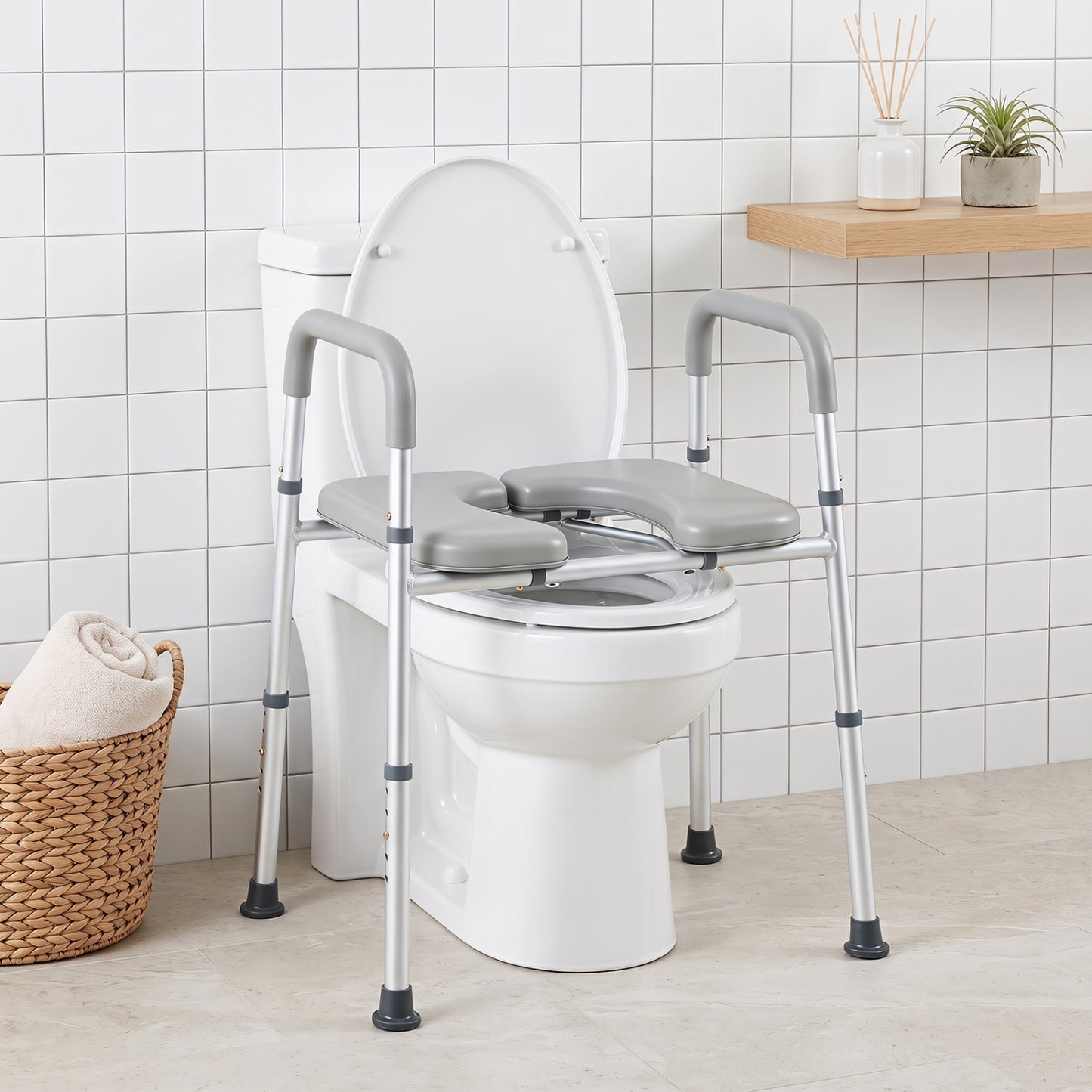 Raised Toilet Seat with Handles - 400 LBS Capacity