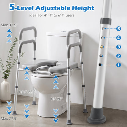 Raised Toilet Seat with Handles - 400 LBS Capacity