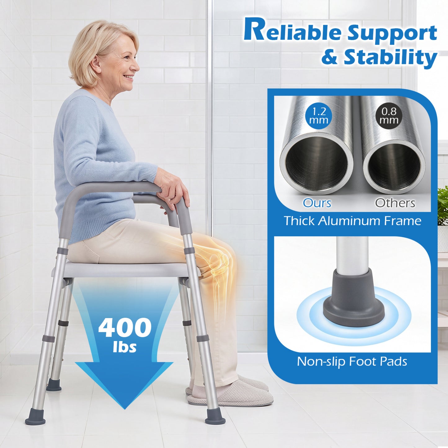 Raised Toilet Seat with Handles - 400 LBS Capacity
