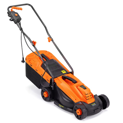 13-Inch Corded Electric Lawn Mower with 3-Position Height Adjustment