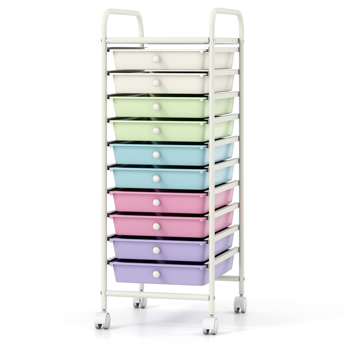 10 Drawer Rolling Storage Cart with Locking Wheels