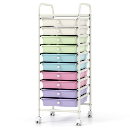10 Drawer Rolling Storage Cart with Locking Wheels
