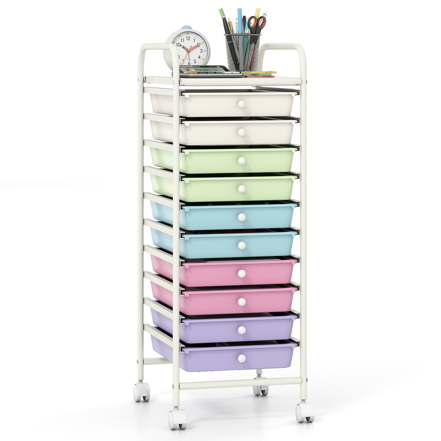 10 Drawer Rolling Storage Cart with Locking Wheels