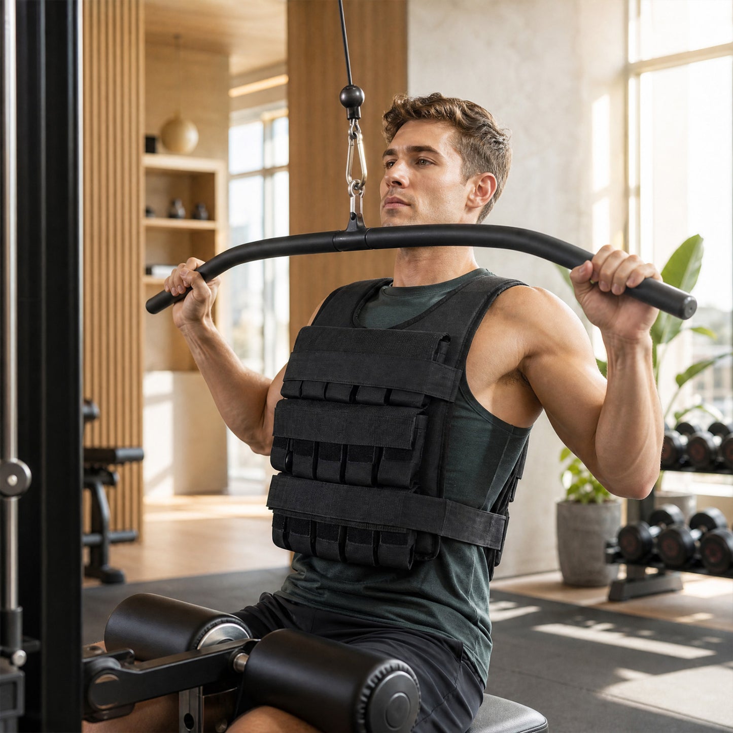 Adjustable Weighted Vest with Removable Iron Weights 44 lbs