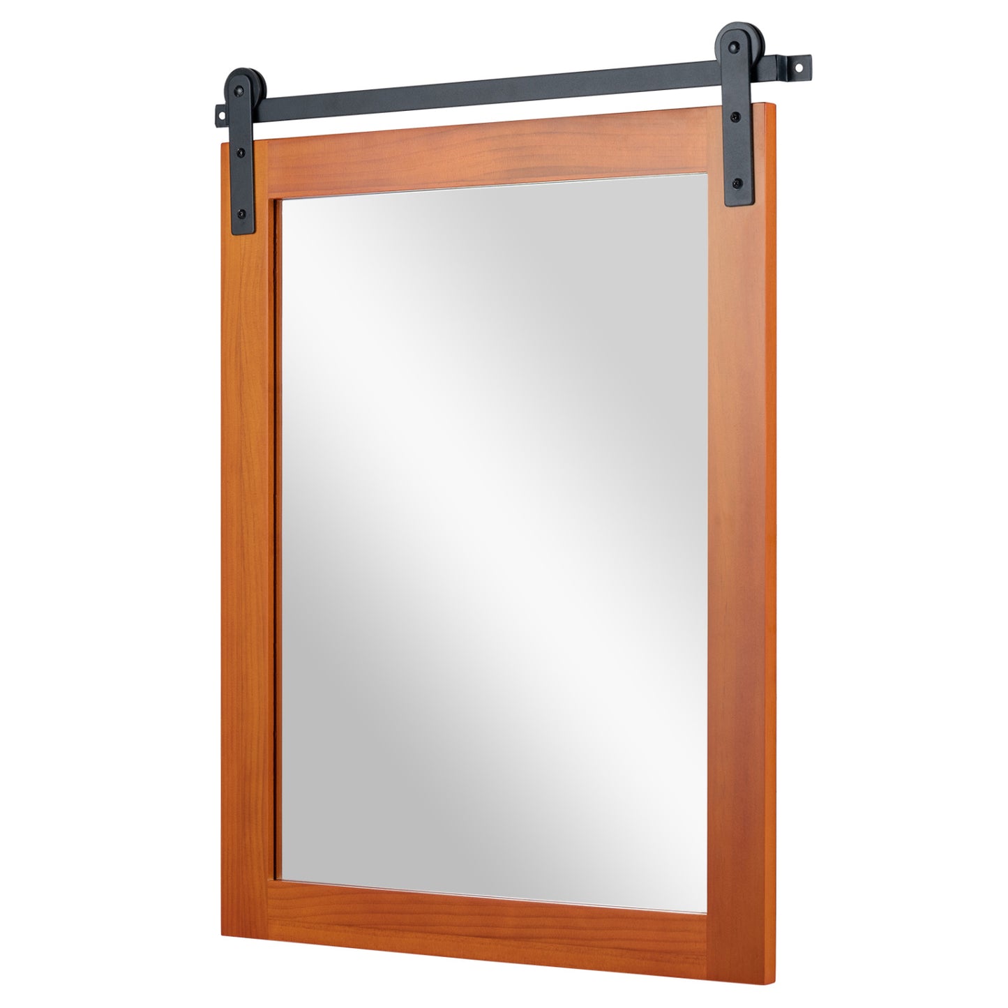 Rectangle Farmhouse Wall Mirror with Metal Bracket 29" x 23"