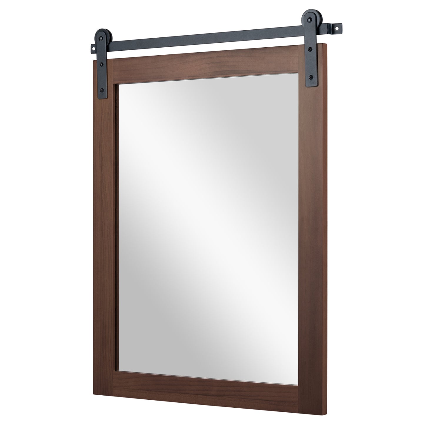 Rectangle Farmhouse Wall Mirror with Metal Bracket 29" x 23"