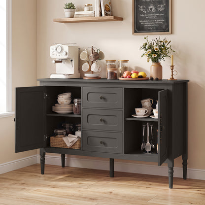47" Buffet Cabinet with 3 Drawers and Adjustable Shelves