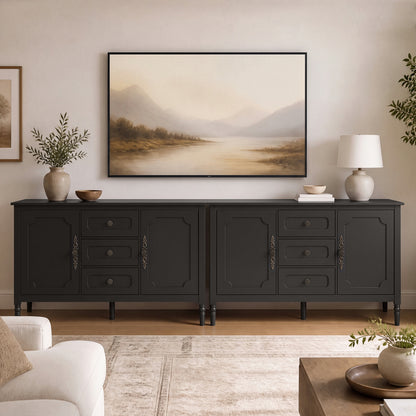 47" Buffet Cabinet with 3 Drawers and Adjustable Shelves