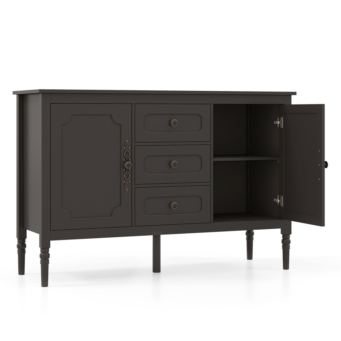 47" Buffet Cabinet with 3 Drawers and Adjustable Shelves