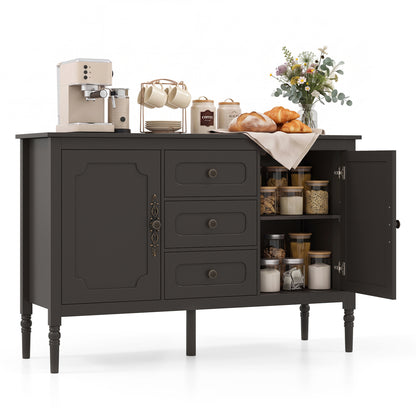 47" Buffet Cabinet with 3 Drawers and Adjustable Shelves
