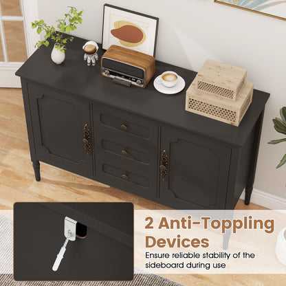 47" Buffet Cabinet with 3 Drawers and Adjustable Shelves