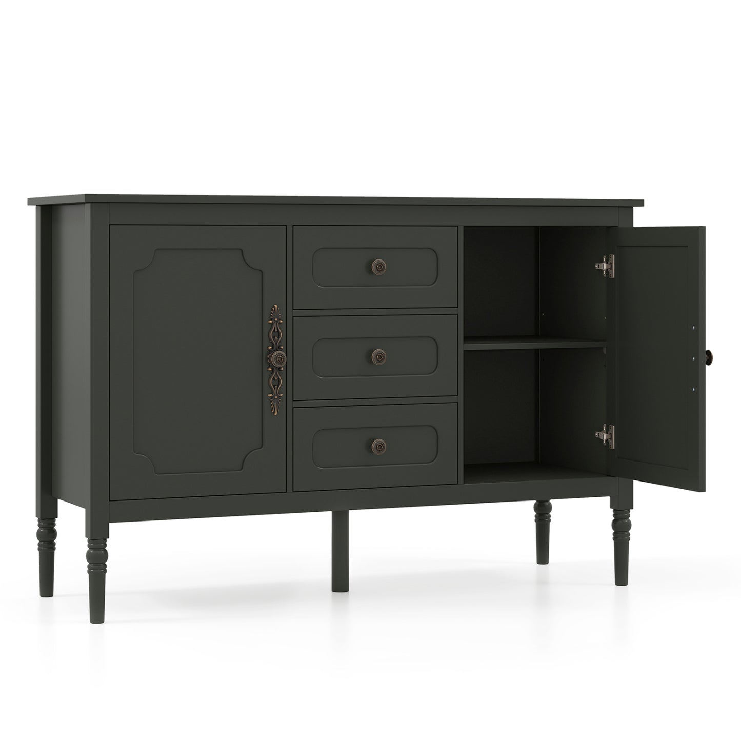 47" Buffet Cabinet with 3 Drawers and Adjustable Shelves