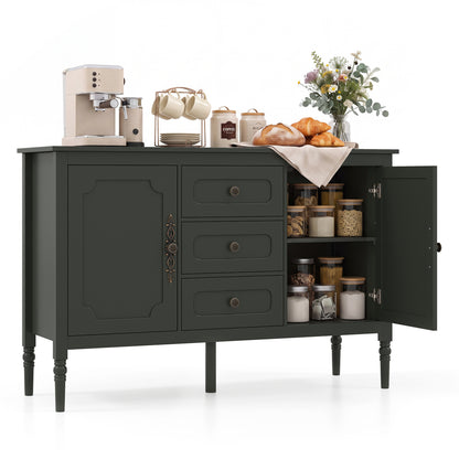 47" Buffet Cabinet with 3 Drawers and Adjustable Shelves