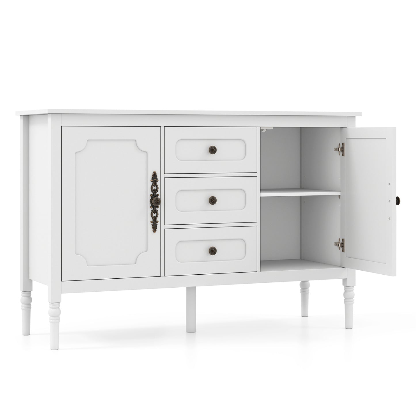 47" Buffet Cabinet with 3 Drawers and Adjustable Shelves