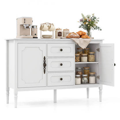 47" Buffet Cabinet with 3 Drawers and Adjustable Shelves