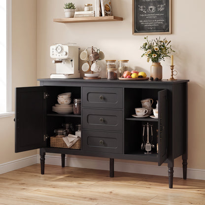 47" Buffet Cabinet with 3 Drawers and Adjustable Shelves