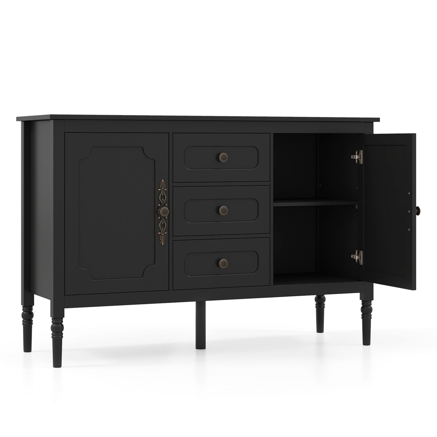 47" Buffet Cabinet with 3 Drawers and Adjustable Shelves