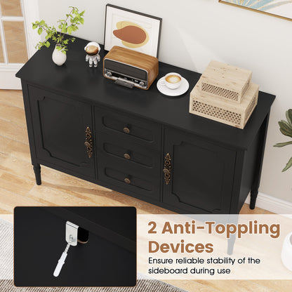 47" Buffet Cabinet with 3 Drawers and Adjustable Shelves