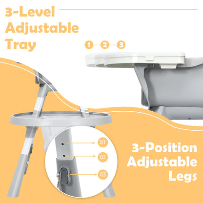 5-in-1 Convertible Baby High Chair with Adjustable Height