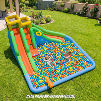 Inflatable Water Slide with Double Slides and 680W Blower