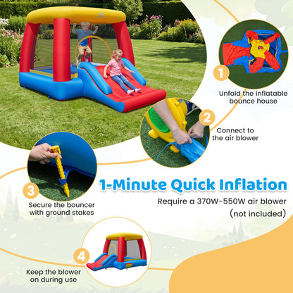 Inflatable Bounce House for Toddlers with Slide & Basketball