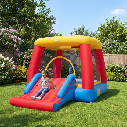 Inflatable Bounce House for Toddlers with Slide & Basketball