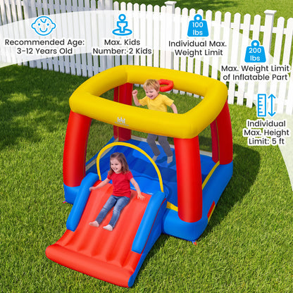 Inflatable Bounce House for Toddlers with Slide & Basketball