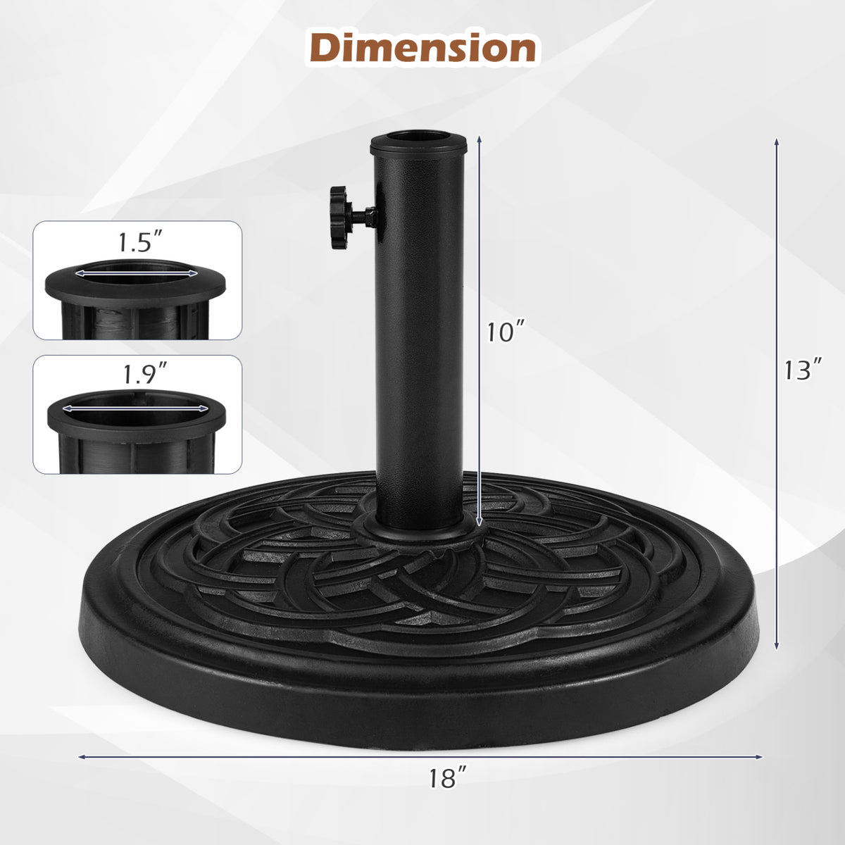 Round Umbrella Base 24 lbs with Adjustable Knob