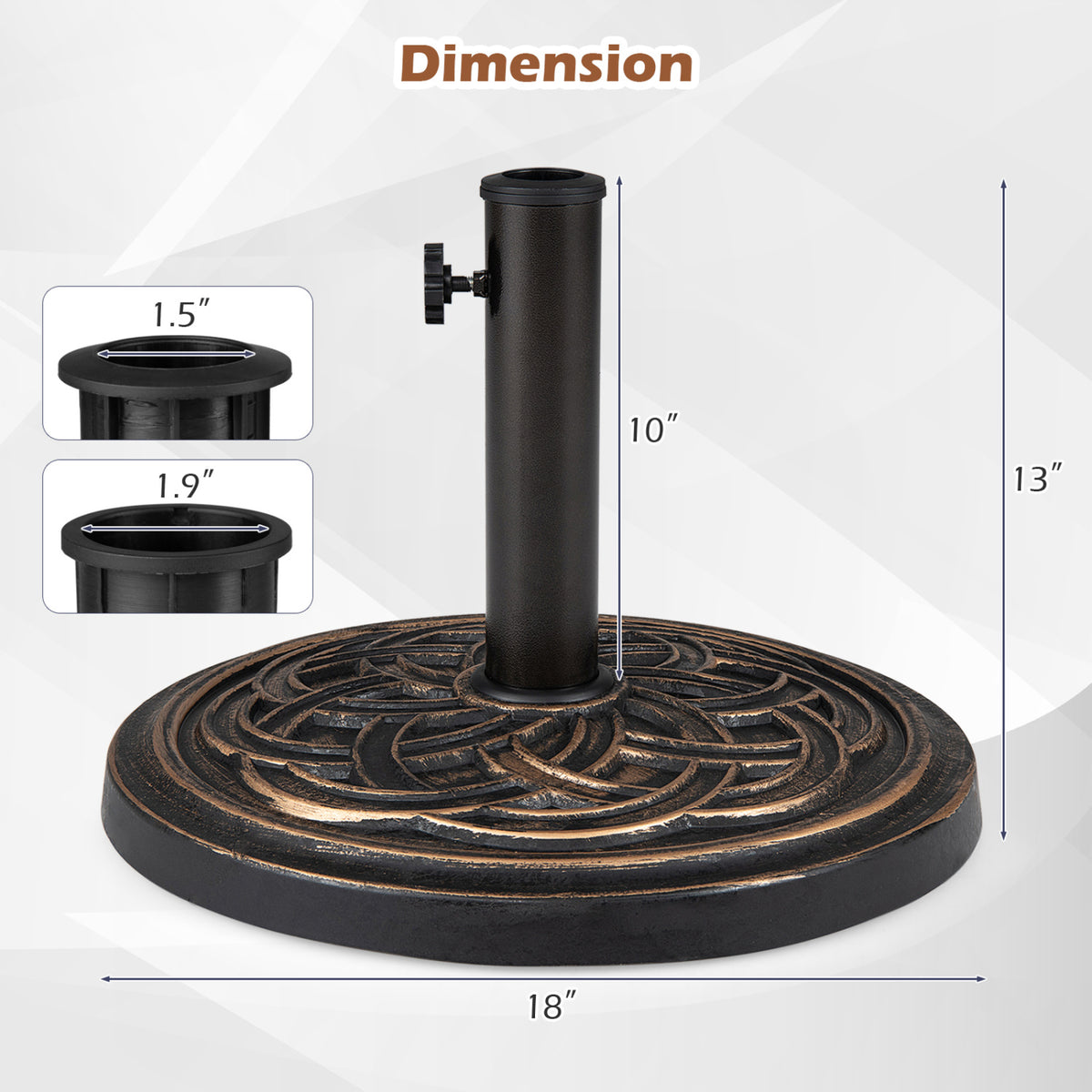 Round Umbrella Base 24 lbs with Adjustable Knob