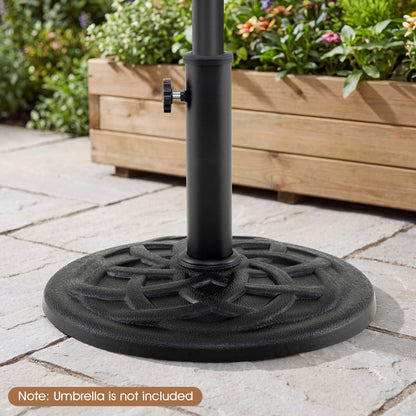 Patio Umbrella Base 20 lbs Round with Dual Pole Adapters