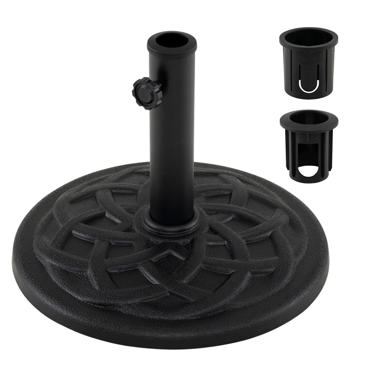 Patio Umbrella Base 20 lbs Round with Dual Pole Adapters