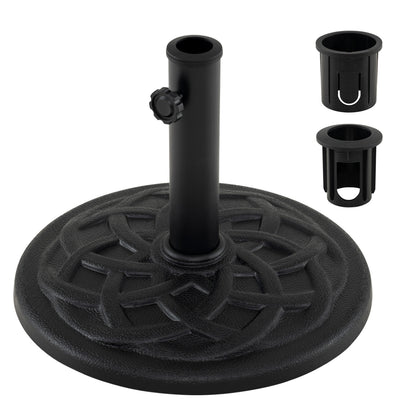 Patio Umbrella Base 20 lbs Round with Dual Pole Adapters