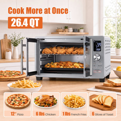 26.4 Quart French Door Convection Toaster Oven with 11 Presets