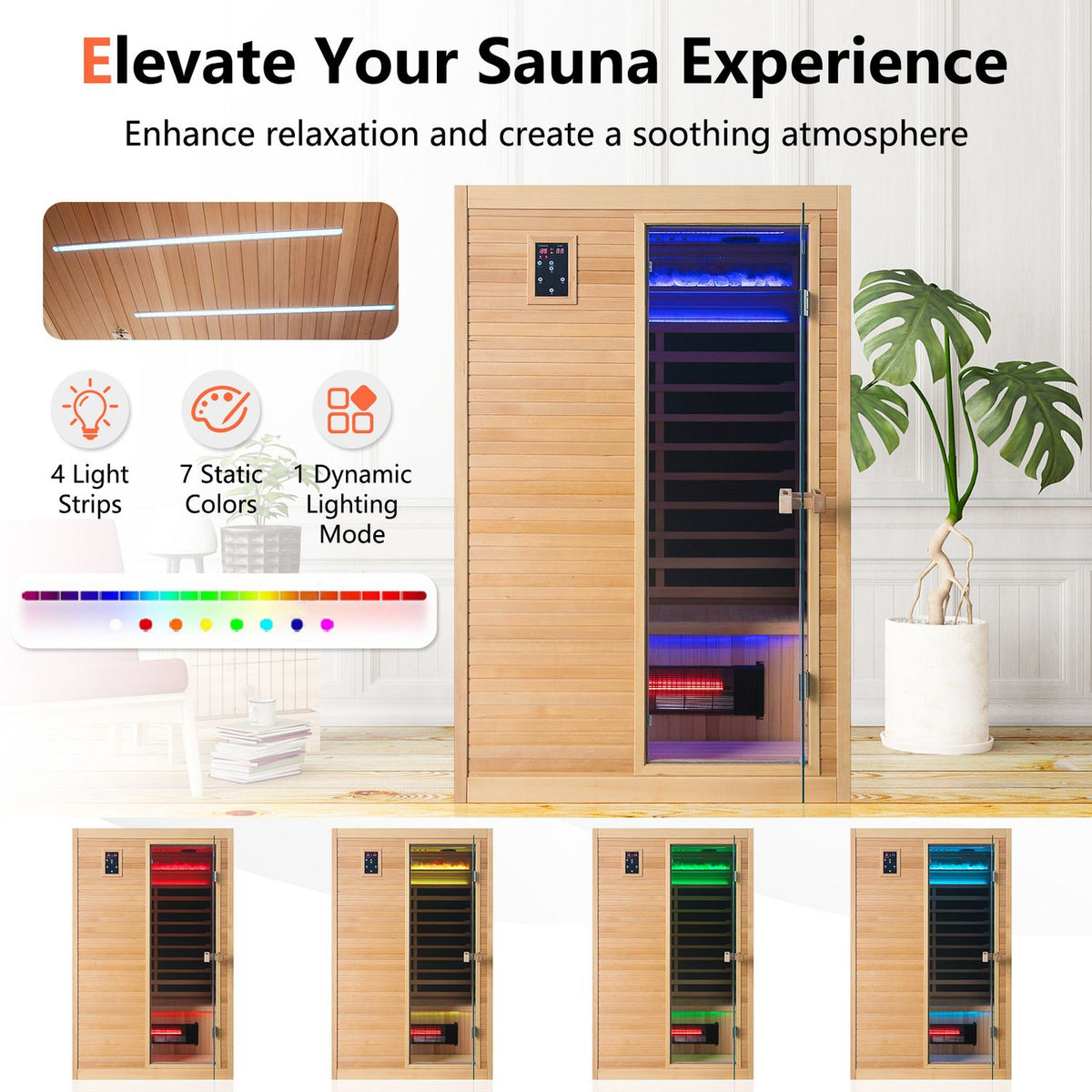 2 People Far Infrared Wooden Sauna Room