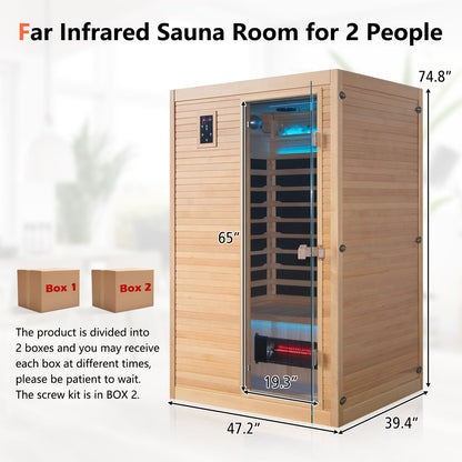 2 People Far Infrared Wooden Sauna Room